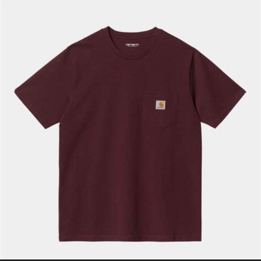 Carhartt maroon basic pocket tee